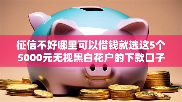 征信不好哪里可以借钱就选这5个5000元无视黑白花户的下款口子