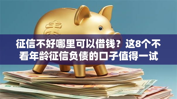 征信不好哪里可以借钱？这8个不看年龄征信负债的口子值得一试
