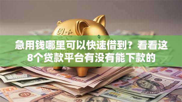 急用钱哪里可以快速借到？看看这8个贷款平台有没有能下款的