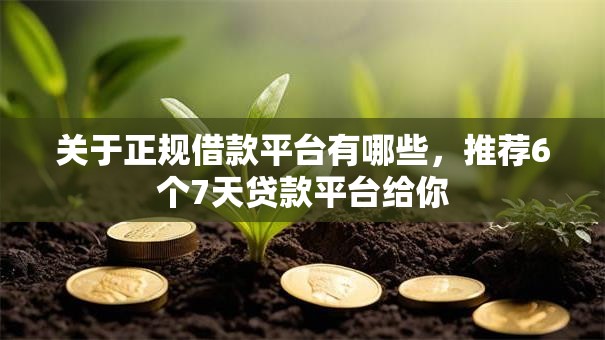 关于正规借款平台有哪些，推荐6个7天贷款平台给你