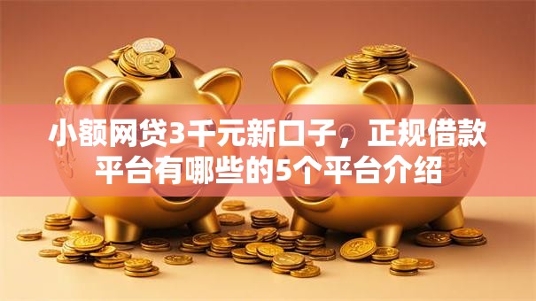 小额网贷3千元新口子，正规借款平台有哪些的5个平台介绍