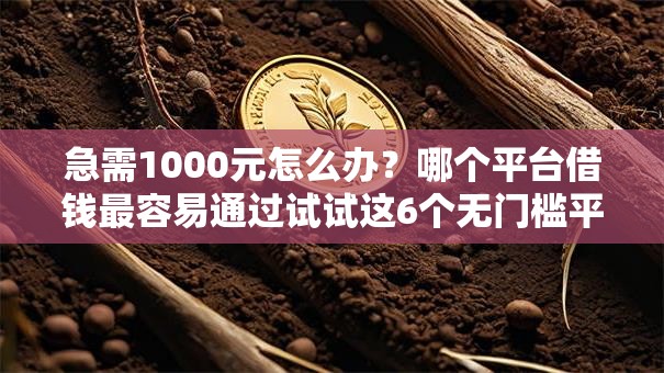 急需1000元怎么办?哪个平台借钱最容易通过试试这6个无门槛平台 急需1000元怎么办?哪个平台借钱最容易通过试试这6个无门槛平台