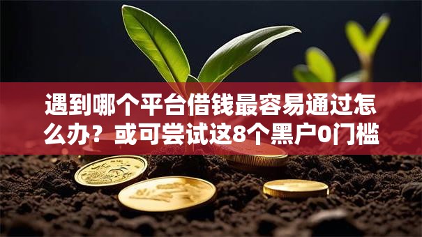 遇到哪个平台借钱最容易通过怎么办？或可尝试这8个黑户0门槛贷款平台