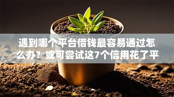 遇到哪个平台借钱最容易通过怎么办?或可尝试这7个信用花了平台能借到钱 遇到哪个平台借钱最容易通过怎么办?或可尝试这7个信用花了平台能借到钱