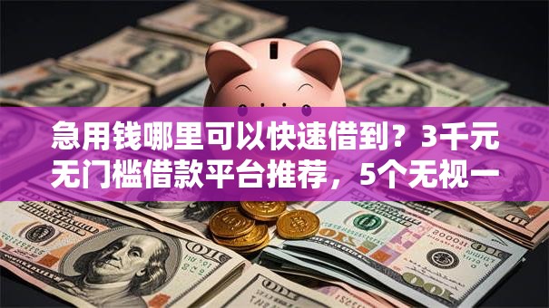 急用钱哪里可以快速借到？3千元无门槛借款平台推荐，5个无视一切包下款5000秒下款的软件盘点