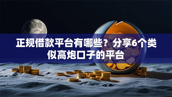 正规借款平台有哪些？分享6个类似高炮口子的平台