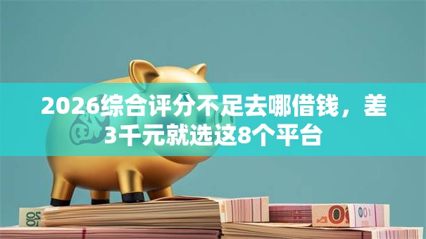 2026综合评分不足去哪借钱，差3千元就选这8个平台