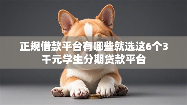 正规借款平台有哪些就选这6个3千元学生分期贷款平台 正规借款平台有哪些就选这6个3千元学生分期贷款平台