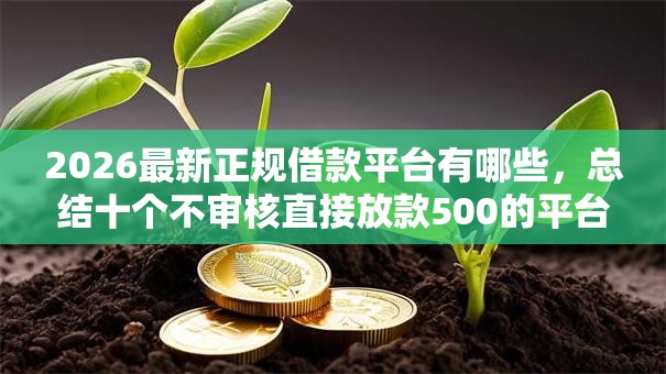 2026最新正规借款平台有哪些，总结十个不审核直接放款500的平台！
