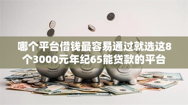 哪个平台借钱最容易通过就选这8个3000元年纪65能贷款的平台