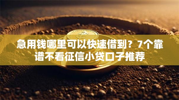 急用钱哪里可以快速借到?7个靠谱不看征信小贷口子推荐 急用钱哪里可以快速借到?7个靠谱不看征信小贷口子推荐