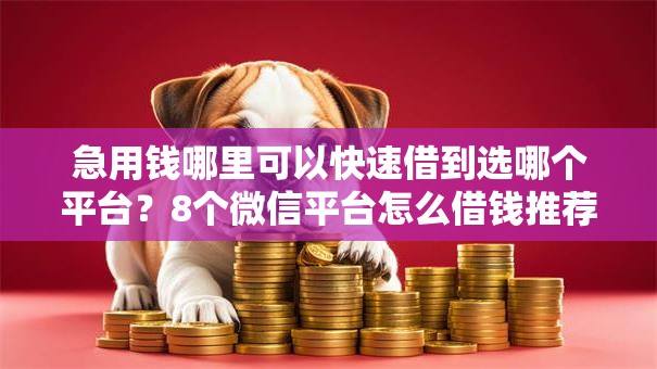 急用钱哪里可以快速借到选哪个平台?8个微信平台怎么借钱推荐 急用钱哪里可以快速借到选哪个平台?8个微信平台怎么借钱推荐