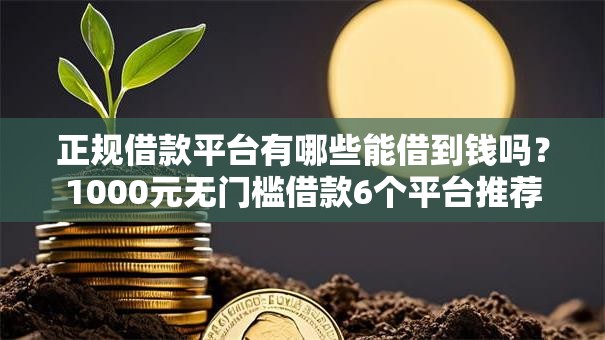 正规借款平台有哪些能借到钱吗？1000元无门槛借款6个平台推荐