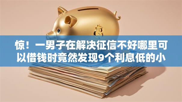惊!一男子在解决征信不好哪里可以借钱时竟然发现9个利息低的小额贷款平台,事后分享了出来 惊!一男子在解决征信不好哪里可以借钱时竟然发现9个利息低的小额贷款平台,事后分享了出来