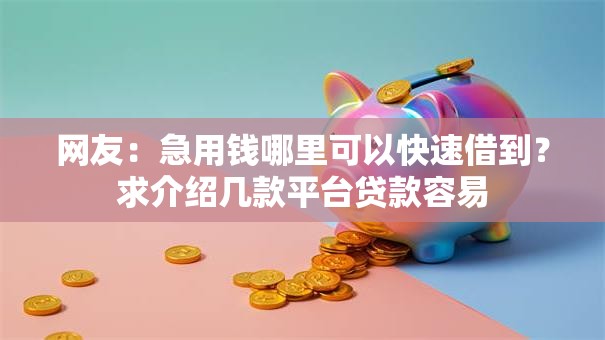 网友:急用钱哪里可以快速借到?求介绍几款平台贷款容易 网友:急用钱哪里可以快速借到?求介绍几款平台贷款容易