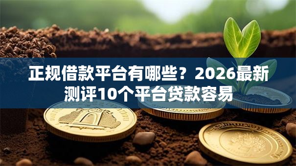 正规借款平台有哪些？2026最新测评10个平台贷款容易