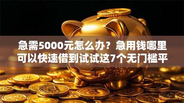 急需5000元怎么办?急用钱哪里可以快速借到试试这7个无门槛平台 急需5000元怎么办?急用钱哪里可以快速借到试试这7个无门槛平台