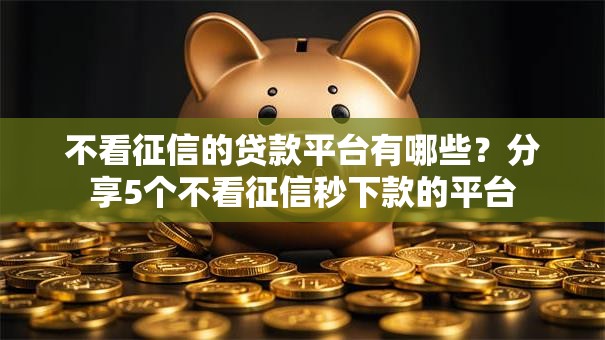 不看征信的贷款平台有哪些？分享5个不看征信秒下款的平台