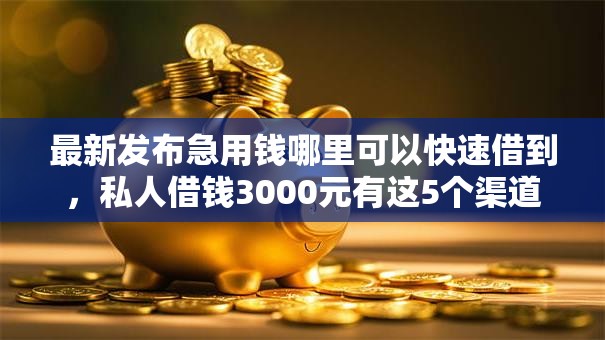 最新发布急用钱哪里可以快速借到，私人借钱3000元有这5个渠道