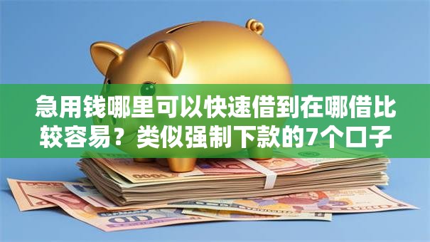 急用钱哪里可以快速借到在哪借比较容易？类似强制下款的7个口子参考
