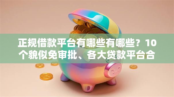 正规借款平台有哪些有哪些？10个貌似免审批、各大贷款平台合集