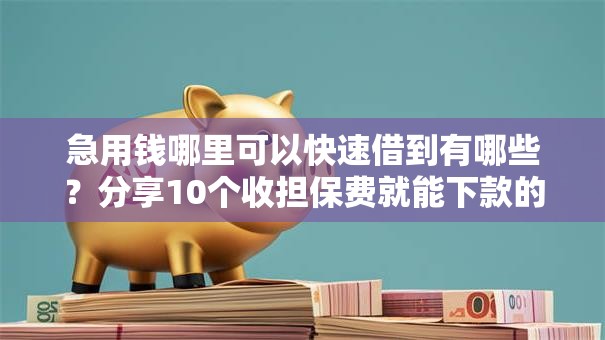 急用钱哪里可以快速借到有哪些？分享10个收担保费就能下款的口子