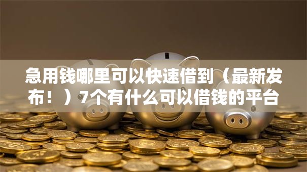 急用钱哪里可以快速借到(最新发布!)7个有什么可以借钱的平台 急用钱哪里可以快速借到(最新发布!)7个有什么可以借钱的平台