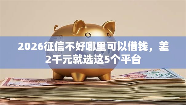2026征信不好哪里可以借钱，差2千元就选这5个平台