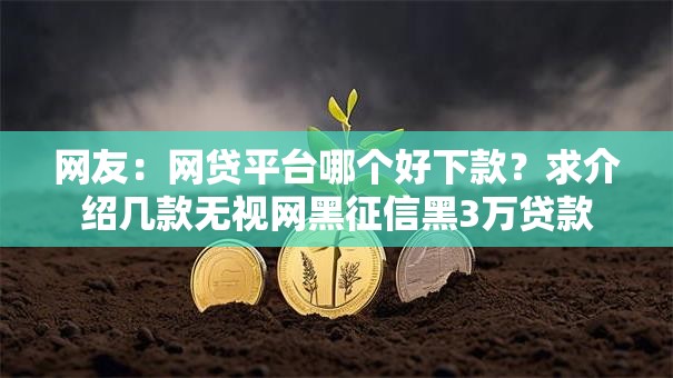 网友:网贷平台哪个好下款?求介绍几款无视网黑征信黑3万贷款 网友:网贷平台哪个好下款?求介绍几款无视网黑征信黑3万贷款