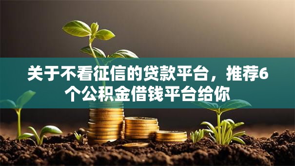 关于不看征信的贷款平台,推荐6个公积金借钱平台给你 关于不看征信的贷款平台,推荐6个公积金借钱平台给你