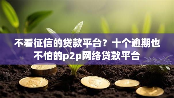 不看征信的贷款平台?十个逾期也不怕的p2p网络贷款平台 不看征信的贷款平台?十个逾期也不怕的p2p网络贷款平台
