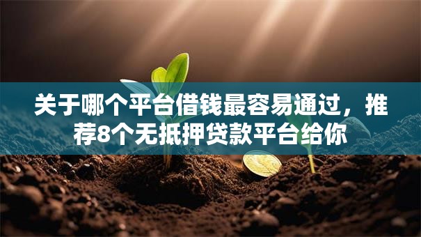 关于哪个平台借钱最容易通过,推荐8个无抵押贷款平台给你 关于哪个平台借钱最容易通过,推荐8个无抵押贷款平台给你