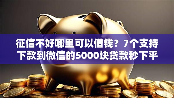 征信不好哪里可以借钱？7个支持下款到微信的5000块贷款秒下平台