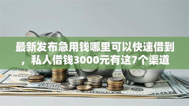 最新发布急用钱哪里可以快速借到，私人借钱3000元有这7个渠道