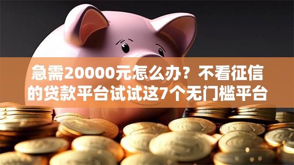 急需20000元怎么办？不看征信的贷款平台试试这7个无门槛平台