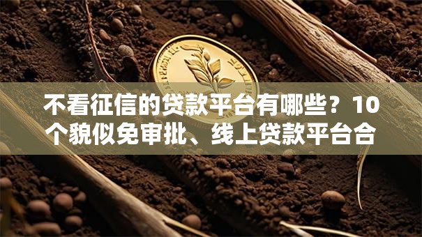不看征信的贷款平台有哪些？10个貌似免审批、线上贷款平台合集