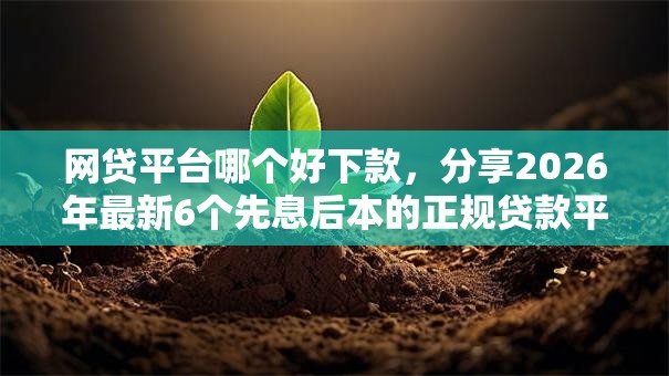 网贷平台哪个好下款,分享2026年最新6个先息后本的正规贷款平台 网贷平台哪个好下款,分享2026年最新6个先息后本的正规贷款平台