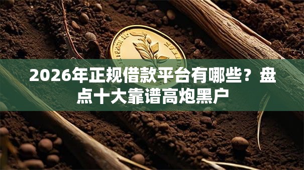 2026年正规借款平台有哪些?盘点十大靠谱高炮黑户 2026年正规借款平台有哪些?盘点十大靠谱高炮黑户