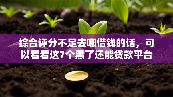 综合评分不足去哪借钱的话,可以看看这7个黑了还能贷款平台 综合评分不足去哪借钱的话,可以看看这7个黑了还能贷款平台
