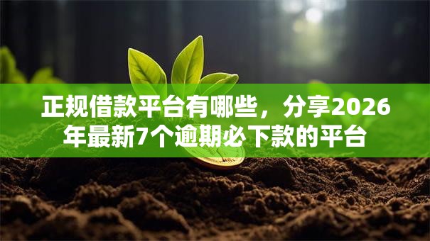 正规借款平台有哪些,分享2026年最新7个逾期必下款的平台 正规借款平台有哪些,分享2026年最新7个逾期必下款的平台