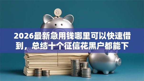 2026最新急用钱哪里可以快速借到，总结十个征信花黑户都能下款的平台！