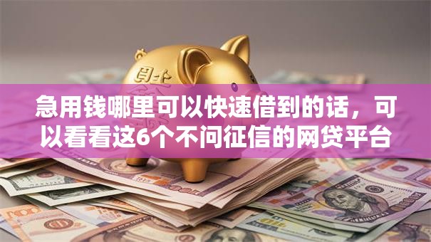 急用钱哪里可以快速借到的话，可以看看这6个不问征信的网贷平台
