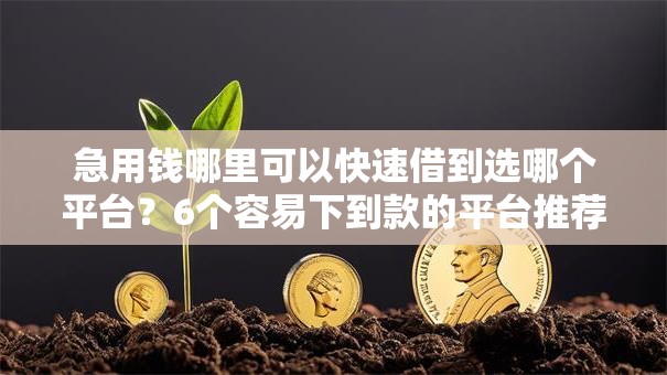急用钱哪里可以快速借到选哪个平台？6个容易下到款的平台推荐