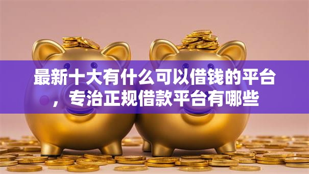最新十大有什么可以借钱的平台，专治正规借款平台有哪些