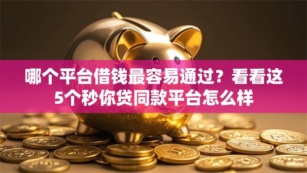 哪个平台借钱最容易通过？看看这5个秒你贷同款平台怎么样