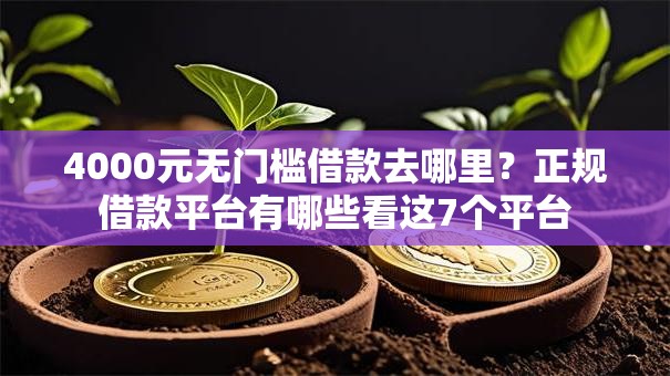 4000元无门槛借款去哪里？正规借款平台有哪些看这7个平台