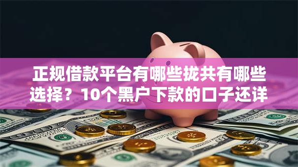 正规借款平台有哪些拢共有哪些选择？10个黑户下款的口子还详解