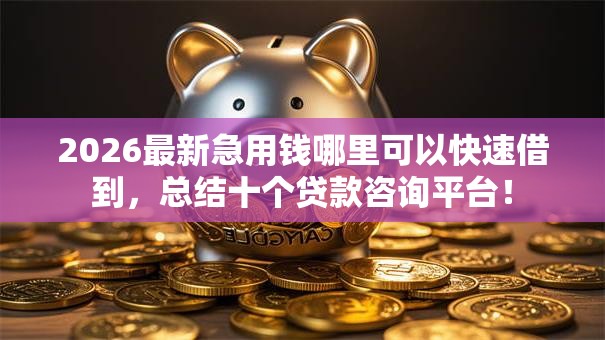 2026最新急用钱哪里可以快速借到,总结十个贷款咨询平台! 2026最新急用钱哪里可以快速借到,总结十个贷款咨询平台!
