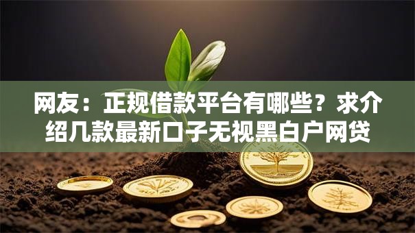 网友：正规借款平台有哪些？求介绍几款最新口子无视黑白户网贷