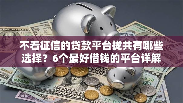 不看征信的贷款平台拢共有哪些选择？6个最好借钱的平台详解